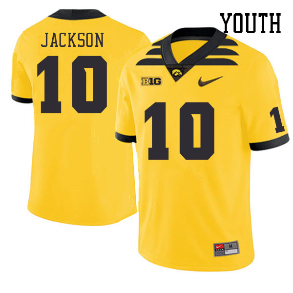 Youth #10 Nick Jackson Iowa Hawkeyes College Football Jerseys Stitched Sale-Gold - Click Image to Close